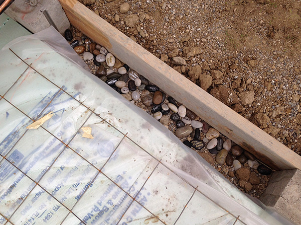 Rocks in foundation